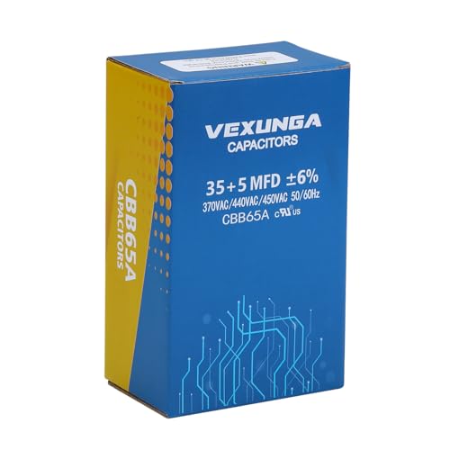 VEXUNGA 35/5 uF 35+5 MFD 370V 440V 450V Oval Dual Run Start AC Capacitor 35 5 uF 370 440 450 Volt VAC CBB65 Air Conditioner Capacitors for AC Unit Fan Motor Start or Condenser Straight Cool - style: [V03] 35+5 uF Oval