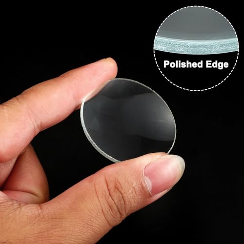 PATIKIL Convex Lens, 100mm Focal Length 40mm (1.57") Diameter Round Glass Magnifying Telescope Lens Trial Set Ground Edge for Lab Physics Class Optics, 4 Pcs - size: 100mm FL, 40mm Dia.