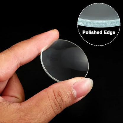 PATIKIL Convex Lens, 100mm Focal Length 40mm (1.57") Diameter Round Glass Magnifying Telescope Lens Trial Set Ground Edge for Lab Physics Class Optics, 4 Pcs - size: 100mm FL, 40mm Dia.
