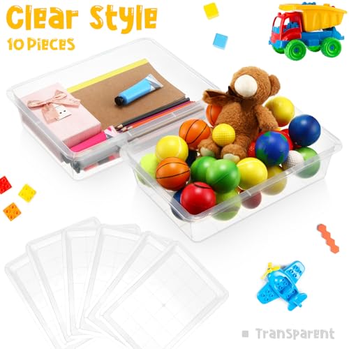 Hoteam 10 Pack Flat Bins Paper Trays,Clear,13.78 X 9.84 X 3.15 Inch - color: Clear, size: 13.78 x 9.84 x 3.15 Inch