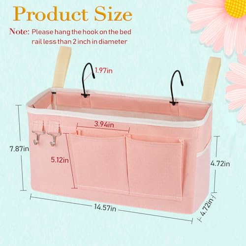 Bedside Caddy Bedside Storage Bag for Headboards/Bunk Bed - color: 1PC Light Pink