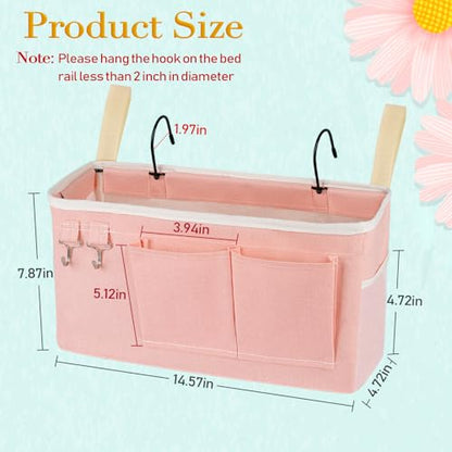 Bedside Caddy Bedside Storage Bag for Headboards/Bunk Bed - color: 1PC Light Pink