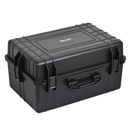MEIJIA All Weather Waterproof Hard Camera Case,Hard Case with Customizable Fit Foam,Fit Use of Drones,Camera,Equipments,Pistols,Elegant Black (Black, 24.01"x16.92"X12.2") - size: 24.01" x 16.92" x 12.2"