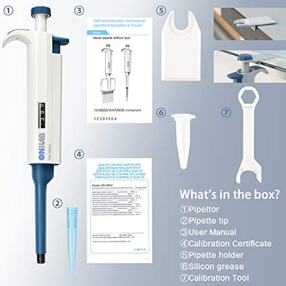 ONiLAB Single Channel Adjustable Pipettor, Micropipette 20-200μL - size: 20-200ul