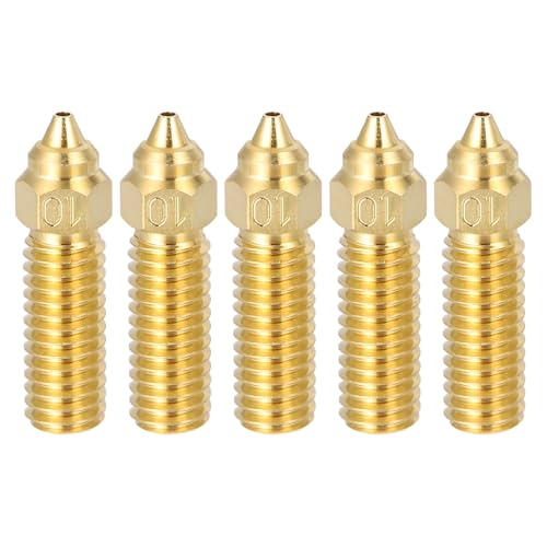 uxcell 5 Pcs 1mm Brass Nozzles M6 Thread for K1 3D Printers - size: 1mm