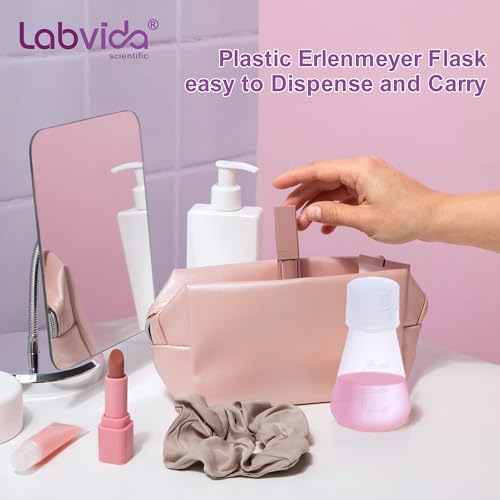 3pcs 500ml Plastic Erlenmeyer Flasks with Screw Cap, LVAH005 - style: 3pcs of Vol.500ml