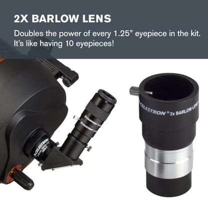Celestron Eyepiece, Barlow & Filter Telescope Accessory Kit – 1.25" Barrel