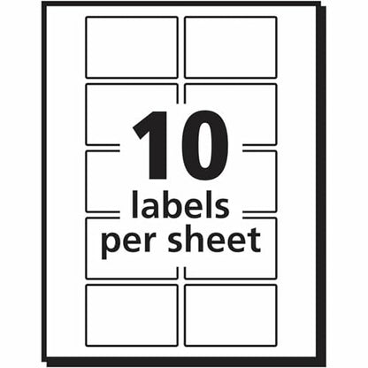 Avery® Self-Adhesive Removable Labels, 1 x 1.5 Inches, White, 500 per Pack (05434)