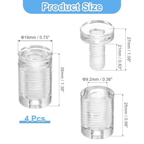 uxcell 4Pcs Sign Standoff Screws, 3/4" x 1" Acrylic Wall Standoffs Mount Hardware Advertising Glass Standoff Nail Acrylic Nail for Hanging Acrylic Picture Frame Panel Sign - size: 3/4" x 1"