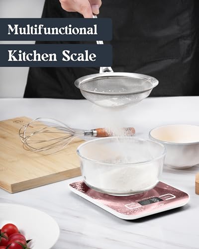 Food Scale, Digital Kitchen Scale with Grams & Ounces Units, 11lb - color: Pink