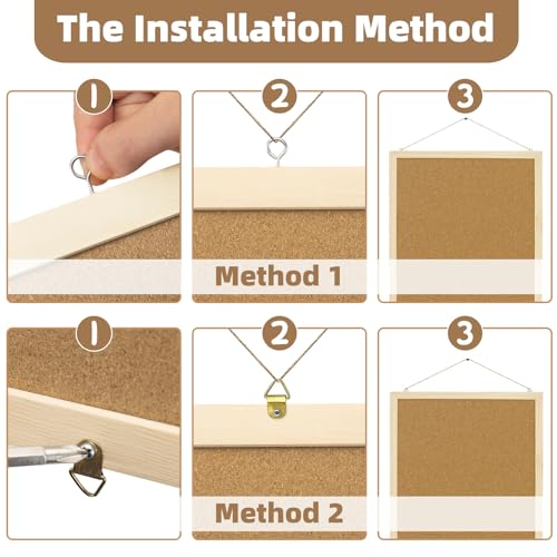 2 Pcs Cork Board, 17.7''x13.3'', Black Framed, Small - color: Black
