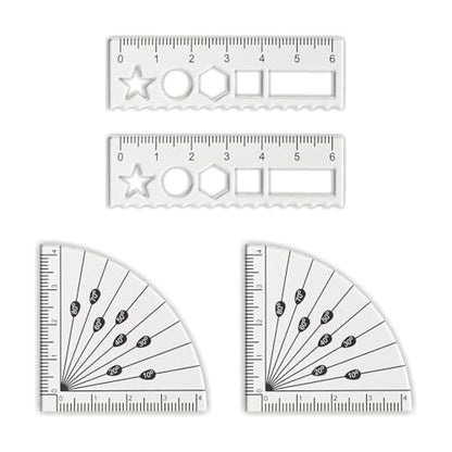 4 PCS Mini Acrylic Rulers and Protractors Kit