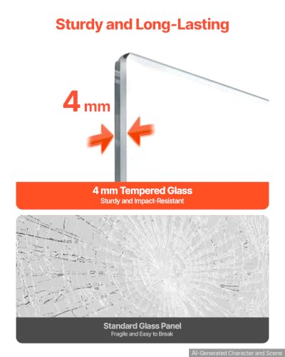 VEVOR Glass Dry Erase Board 48"x36" White Magnetic Whiteboard - color: White, size: 48"W x 36"H