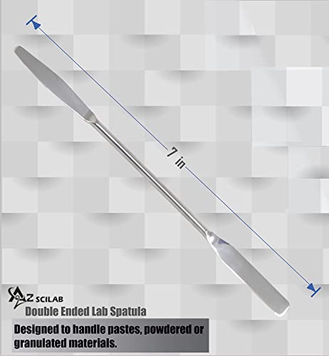 A2Z-RDTP9-4 Stainless Steel Double Ended Micro Lab Spatula Sampler, Round & Tapered Arrow End, 9" Length, 4/Pack
