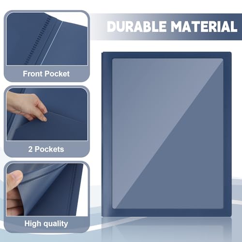 48 Pcs Plastic Folders with Clear Front Pocket, 2 Pocket, Dark Blue - color: Dark Blue