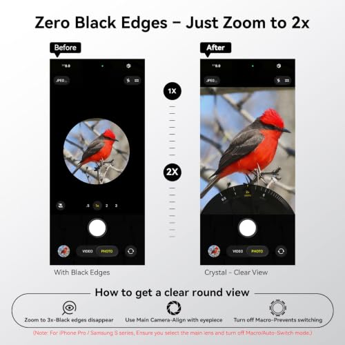 APEXEL 360° Telescope Phone Adapter, Upgraded Binocular Photo Adapter for Android & iPhone, Smartphone Mount for Telescope, Monocular, Microscope, Spotting Scope. (Including Bluetooth Shutter Remote)