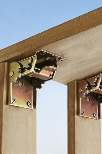 90 Degree Folding Hinge Set of 2, self-Locking Hinge - color: Gold