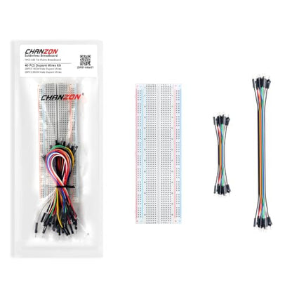 Chanzon 1pcs Solderless Breadboard | 40pcs 24AWG Male-to-Male Jumper Wires - size: 830 Points