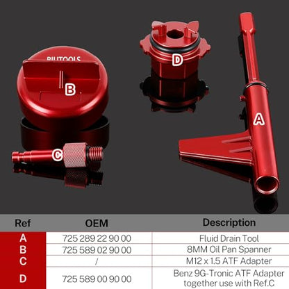 BILITOOLS 4PCS Transmission Fill Tool, Aluminum Transmission Service Kit - size: 4PCS