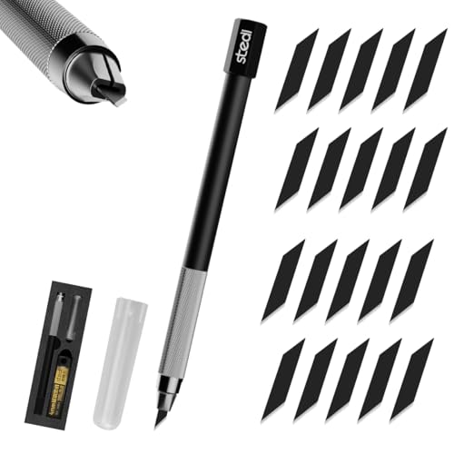 stedi Craft Hobby Knife Kit, Model Hobby Making Tools, All Metal Precision Craft Knife with 20PCS Blades for Gundam, Scale Military Model, 3D Resin Parts - color: Black