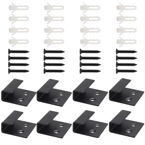 8 Pcs 10mm Stainless Steel Tile Bracket, Black U Bracket - size: Black 10mm/0.39"