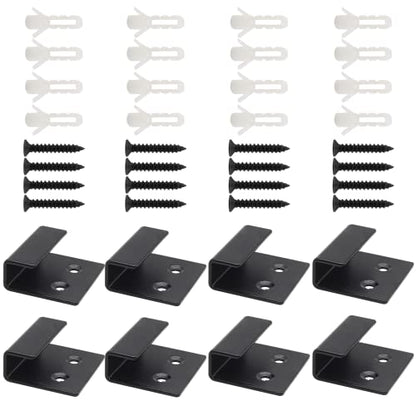 8 Pcs 10mm Stainless Steel Tile Bracket, Black U Bracket - size: Black 10mm/0.39"
