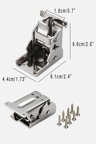 90 Degree Folding Hinge Set of 2, self-Locking Hinge - color: Silver