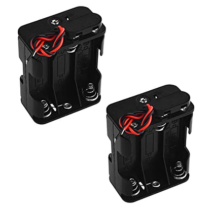 WMYCONGCONG 5 Pack 6 x 1.5V AA Battery Holder with I Type Wired Battery Clip Standard Snap Connector (6AA) for Arduino RC LED Strips