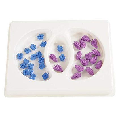 Constructive Playthings 11" x 14" x 2" Blow Mold Plastic Venn Diagram Sorting Tray with Deep Compartments to Hold Counters for Ages 3 Years and Up