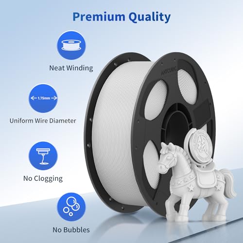 ANYCUBIC PLA 3D Printer Filament 1.75mm, Light Grey, 1KG - color: 1kg Pla Light Grey