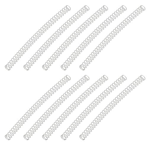 PATIKIL Compression Spring, 0.3mm Wire Dia x 3mm OD x 45mm L, 10 Pcs 304 Stainless Steel Mechanical Extension Small Springs Pen Springs Assortment Kit for Shop and Home Repairs - size: 0.3x3x45mm