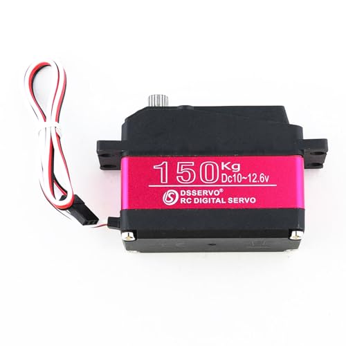 DS51150SSG 150KG High Torque Digital Servo, 12V High Voltage Waterproof, 270° Large Angle, Stainless Steel Gear for 1/5 Scale RC Cars & Large Robots, 173kg·cm at 12.6V (18T Horn) - style: 150KG - 270 Degree