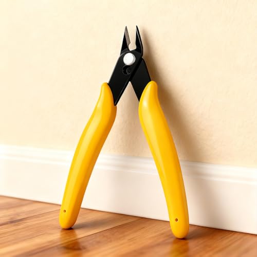Micro Flush Cutters, 5-Inch Precision Side Cutters - High Carbon Steel, Spring-Loaded & Non-Slip Handle for Electronics, Wiring, Sprue, Zip Ties(Yellow) - color: Yellow