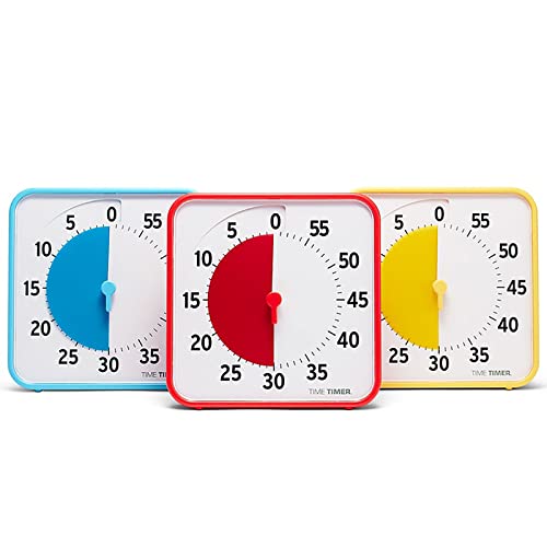 Time Timer 8 Inch Learning Center Classroom Set — 60 Minute Visual Timer for Kids with Dry Erase Activity Cards for Kids Classroom, Learning Centers and Teachers Desk Clock, Primary (3-Pack) - color: Primary