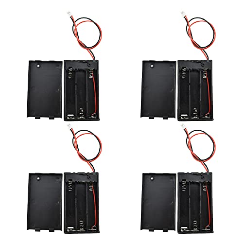 HAHIYO 3xAAA Battery Holder with JST Connector Portable Supply Quick Swap Securely Lids Convenient On/Off Switch Plastic Batteries Storage Box Case 4 Pieces for LED Christmas Light RC Plane Mordel - style: 3AAA(JST)-4P