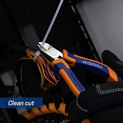 Mini Diagonal Pliers, 4.5 Inch Micro Wire Flush Cutters, Precision Side Cutting pliers with spring shrapnel loaded - style: 4.5 Inch Diagonal Pliers