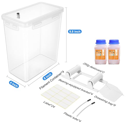 3D Printing Filament Storage Box, with Spool Holders(5.8L, 4 Pack)