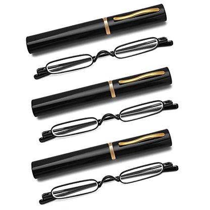 Mini Slim Pen Reading Glasses, 3 Black, 2.00 - color: Three Black