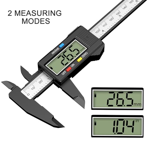 HDLNKAK Digital Caliper, 6 inch/150 mm Precision Caliper with LCD displays - color: Dark Black