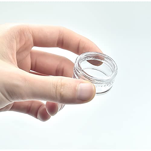 55Pcs 5Grams Sample Containers with Lids and Labels Small Mini Clear Acryli
