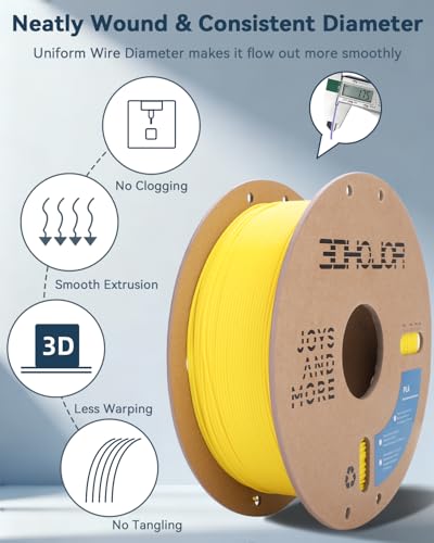 3DHoJor PLA Filament 1.75mm,3D Printer Filament,1KG Yellow - color: Yellow