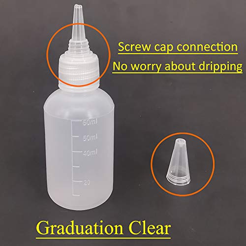 20 Pack 2-Ounce Plastic Squeeze Bottles with Measurement - size: 2oz 20pack