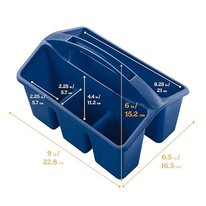 ECR4Kids 4-Compartment Small Storage Caddy Organizer, 6-Pack, Earthtone - color: Earthtone