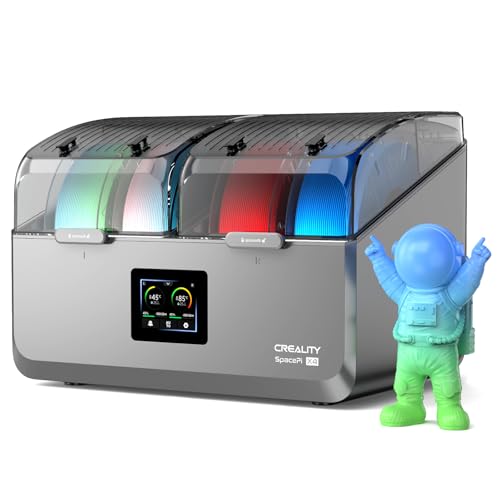 Creality Filament Dryer Box 4 Spool, SpacePi X4 3D Printer Filament Storage Box, Dual Independent Heating Chambers, Rapid Heating Up to 85℃, Active Dehumidification, for PLA,PETG,ABS,TPU,Nylon,etc - color: Dark Gray