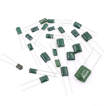 Glarks 24 Value 700PCS 0.22NF- 470NF Polyester Film Capacitor Assortment Kit
