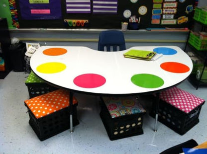 30 Pack 12" Dry Erase Dots for Classroom Tables, Removable Whiteboard Stickers for Student Desks, Reusable Dry Erase Circle Decals for Teachers, Learning Centers & Homeschool (30)
