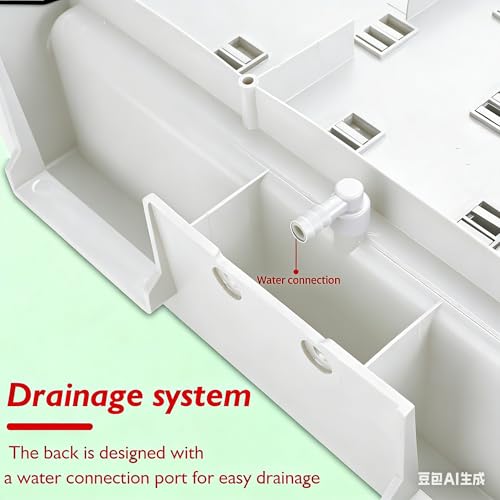 Lab Drying Racks for Lab Glassware and Bottles Wall Mounted Test Tube Dryer Detachable PP Lab Rack White (Large 52pegs) - size: Large 52pegs