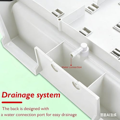 Lab Drying Racks for Lab Glassware and Bottles Wall Mounted Test Tube Dryer Detachable PP Lab Rack White (Large 52pegs) - size: Large 52pegs