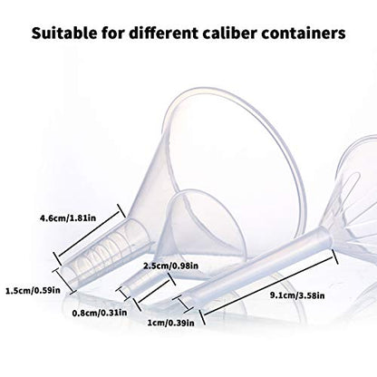 Plastic Funnel Set, 3 Pcs Lab PP Funnels
