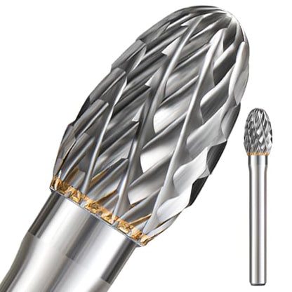 1/4 Carbide Burr Set 1/4 Shank w/Big Beech Holder Die Grinder Bits Drill Bits Grinding Bits for Metal Rotary Tool Attachment Accessories Rasp Weld Wood Stone for Milwaukee Dewalt, FO-5 - style: FO-5